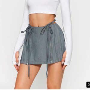 SOLADO Tie Detail Pleated Mini Skirt